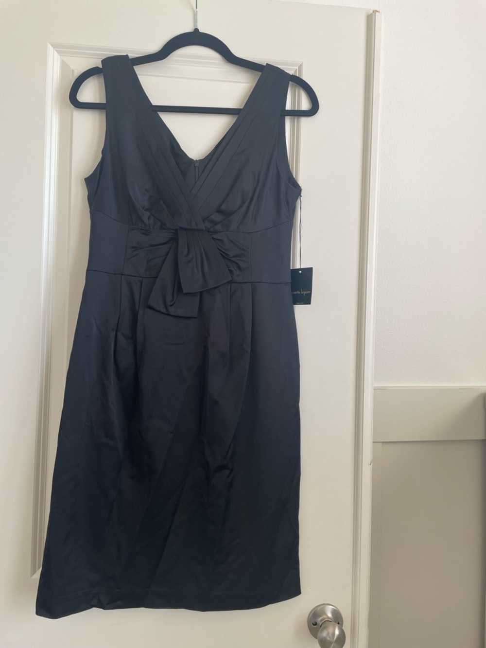 Nanette Lepore Black Sleeveless Shift Bow Dress